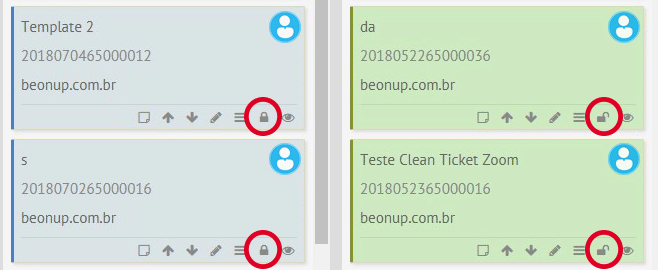 Chamados bloqueados e desbloqueados